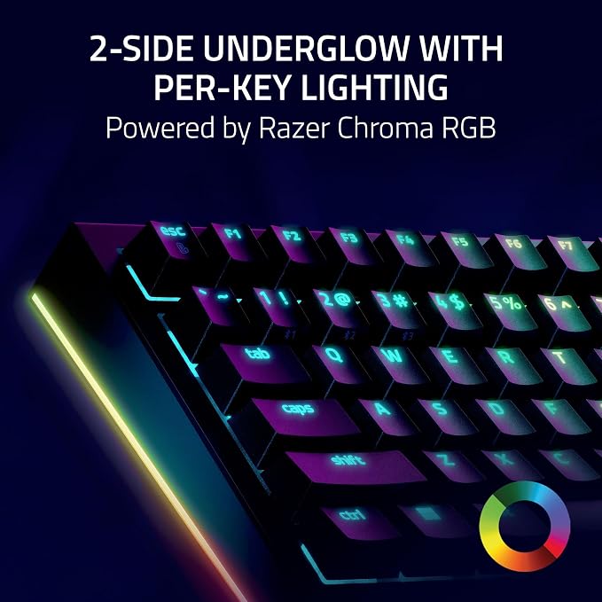 Razer BlackWidow V4 Pro 75% Wireless Gaming Keyboard, Orange Switches | Tactile & Quiet Switches, OLED Display, Hot Swappable, 4K Hz Wireless, Bluetooth, Command Dial, Chroma RGB, Razer Snap Tap - Image 6