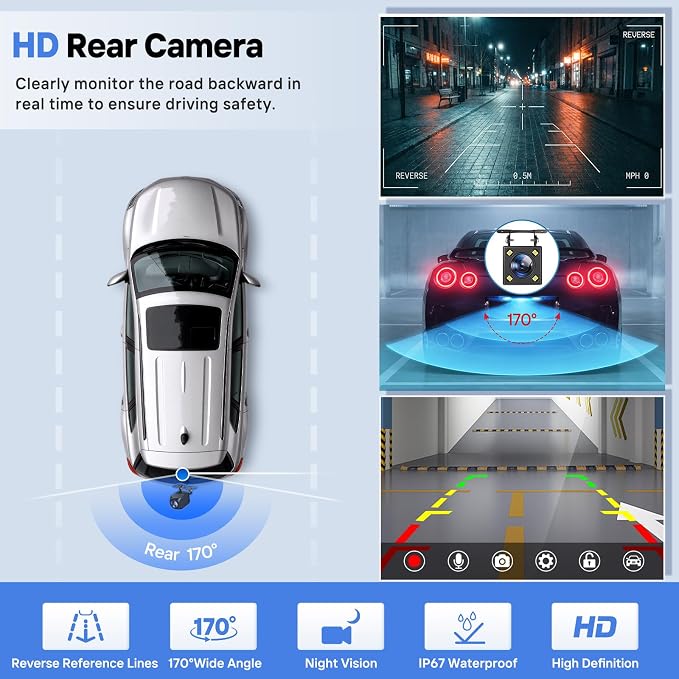 9" Wireless Apple Carplay Screen for Car with OTA Update, Backup Camera | Touchscreen Apple Carplay & Android Auto with Voice Control/GPS Navigation/Mirror Link/Bluetooth 5.0/AUX/FM - Image 4