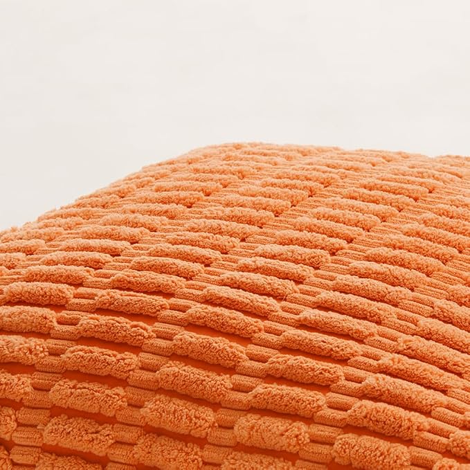 Fancy Homi 4 Packs Decorative Throw Pillow Covers for Living Room Couch Bed, Modern Farmhouse Boho Home Décor Accent Cushion Case, 18" x 18", Orange - Image 4