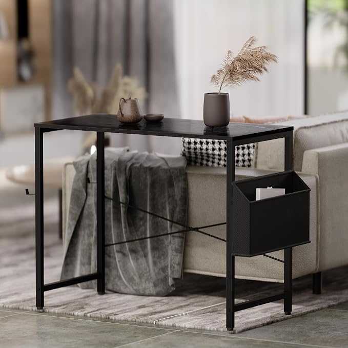 Pamray 32 Inch Computer Desk for Small Spaces with Storage Bag, Home Office Work Desk with Headphone Hook, Small Office Desk Study Writing Table - Image 5