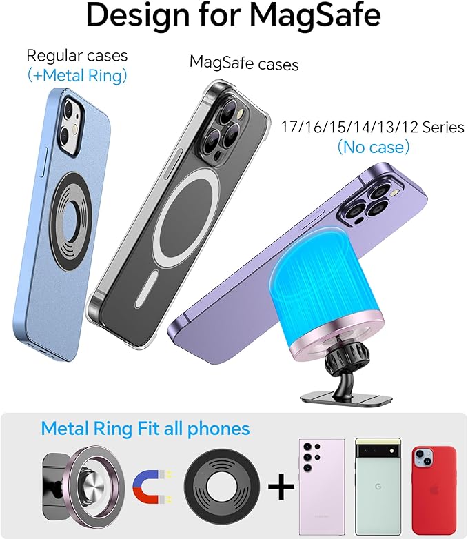 Kaistyle for Magsafe Car Mount【20 Strong Magnets】Magnetic Phone Holder for Car Phone Holder Mount Dash Mounted Holders Cell Phone Holders for Your Car Accessories for Women Men for iPhone 17 16 15 14 - Image 7