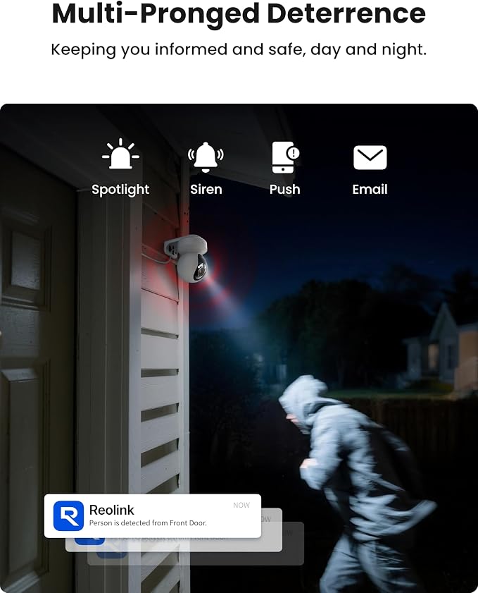 REOLINK E1 Outdoor Pro 4K PTZ Outdoor Security Camera WiFi Plug-in Power | No Subscription Local Storage, Dual-Band Wi-Fi 6, 3X Optical Zoom, Auto Tracking, Smart AI Detection, Color Night Vision - Image 6