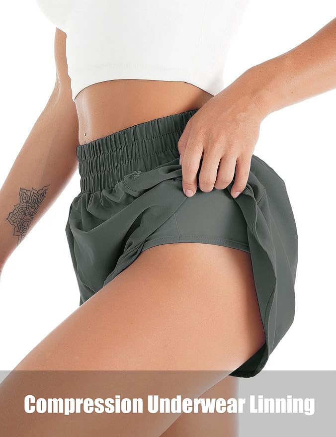 Blooming Jelly Women's Quick-Dry Running Shorts Workout Sport Layer Active Shorts with Pockets 1.75" - Image 4