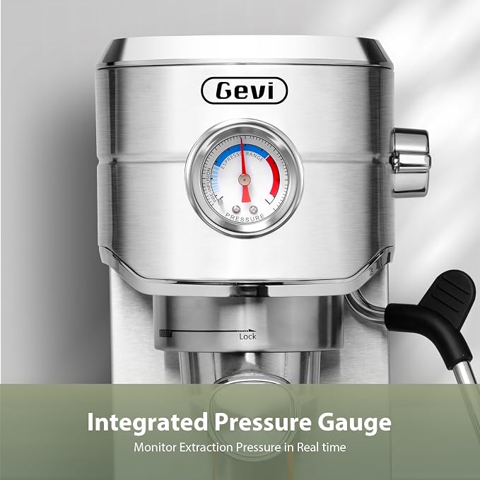 Gevi 20 Bar Compact Espresso Machine for Home,Latte、Cappuccino Coffee Maker | Removable Water Tank; Include Necessary Accessories; Can Make Americanos; Easy to Clean and Maintain; with Milk Frother; - Image 4