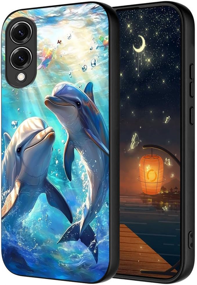 Designed for Galaxy S25 Edge Phone Case,Slim Silicone Shockproof Protective Case for Galaxy S25 Edge 6.7 inch,Dolphin by Unknown