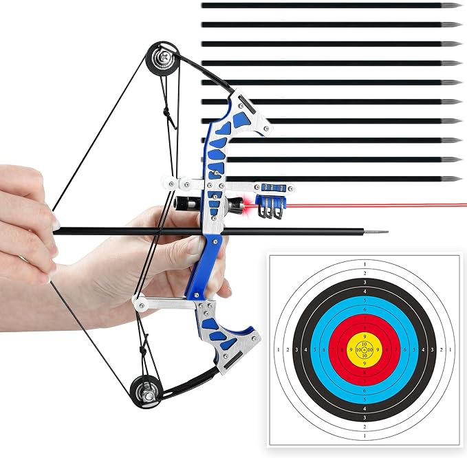 Archery Bow Set Left and Right Hand Compound Bow Hunting Bow Metal Material Catapult RH/LH for Practice Archery by TIETHEKNOT