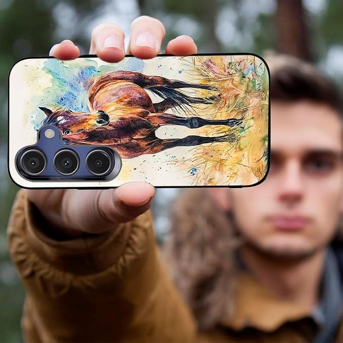 Designed for Galaxy S25 Plus Phone Case,Slim Silicone Shockproof Protective Case for Galaxy S25 Plus 6.7 inch,Watercolor Horse - Image 4