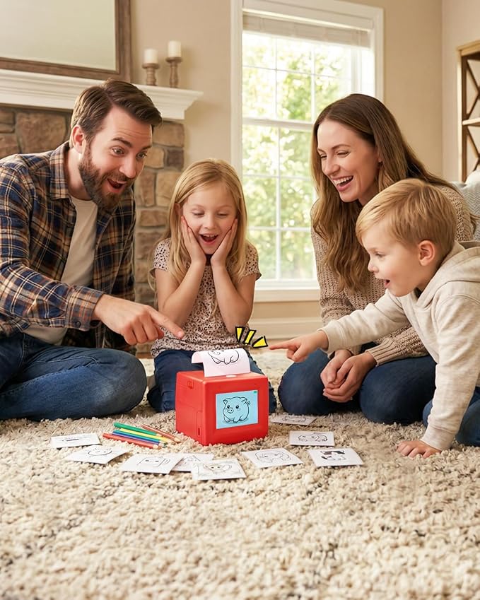 Smart AI Voice Sticker Printer Cube, Magic Thermal Sticker Maker with Display, Inkless Portable Sticker Cube for Home, Office, Study & DIY Projects, 5 Rolls Paper Included - Image 8