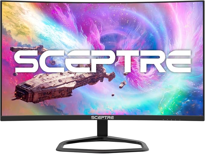 Sceptre 27-Inch Curved Gaming Monitor, FHD 1080p, 240Hz, 1500R, DisplayPort & HDMI x2, Built-in Speakers, Machine Black (C275B-FWT240 Series, 2026) - Image 2