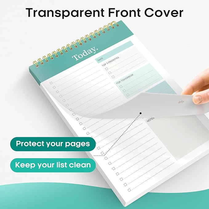 Taja To Do List Notepad, Undated Daily Planner for Work and Goal Setting | Greenery Sway, 52 Sheets, 9.8" x 6.5" , for Office, Home and school, Daily Task Planning, Notes and Everyday Organization - Image 3