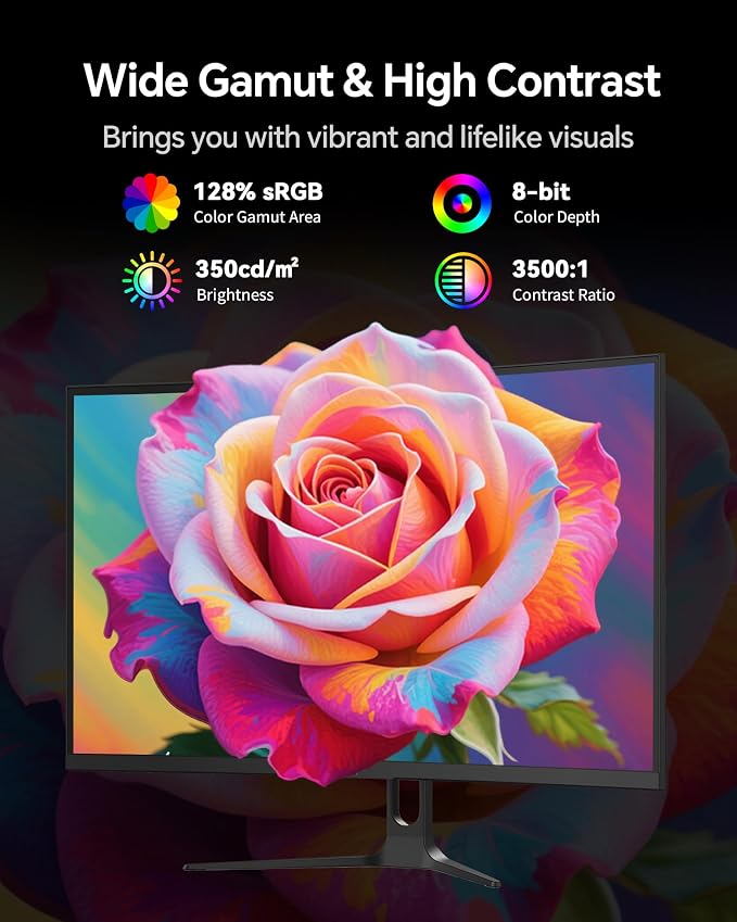 KTC 32 Inch Curved 240Hz Gaming Monitor, 280Hz PC Computer Monitors 1080P FHD, 1500R Curve, 1MS MPRT, Adaptive Sync, 128% sRGB, 3500:1, HDR Low Blue Light, Tiltable VESA Mount, H32C5 - Image 5