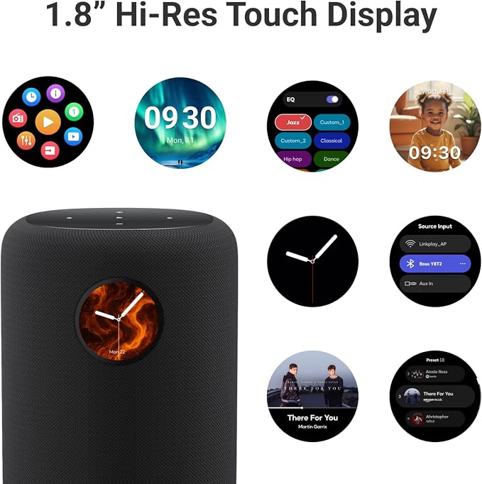 WiiM Sound Smart Speaker with 1.8″ Touch Display, Hi‑Res 24‑bit/192 kHz, AI RoomFit™ Room Correction, 100W Peak, Wi‑Fi 6E/Bluetooth 5.3, Multi‑Room & Stereo Pairing, Remote Included, Black - Image 2
