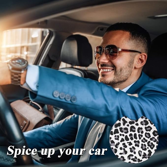 4 Pack Snow Leopard Print Car Coasters, 2.75inch Neoprene Cup Pad Mat for Cup Holders - Image 7