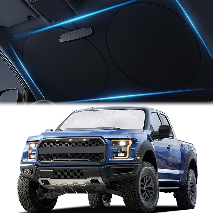 Magnelex Car Windshield Sunshade | Innovative No-Light-Pass Technology for Maximum Protection | Foldable Sun Shade Keeps Your Vehicle Cool | Fit for Cars, Trucks, and SUVs | X-Large (65.7 x 36.4 in) by Magnelex