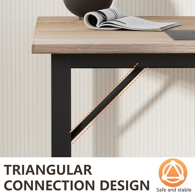 BestOffice Computer Desk,Home Office Desk, Modern Simple Style for Home Office Study Writing (Nature, 55 Inch) - Image 5