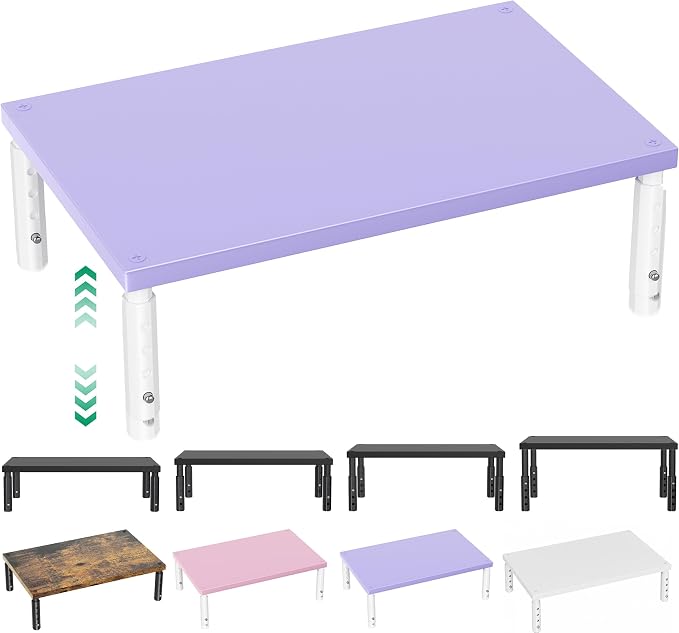 OPNICE Desk Organizers and Accessories, Adjustable Computer Monitor Stand Riser, Laptop Stand, Office Desk Accessories & Workspace Organizers for Women, Purple Wood by OPNICE