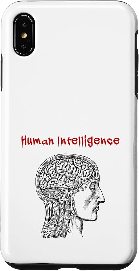 Human Intelligence (Anti Ai Statement & Head Graphic) Case for iPhone Xs Max by Unknown