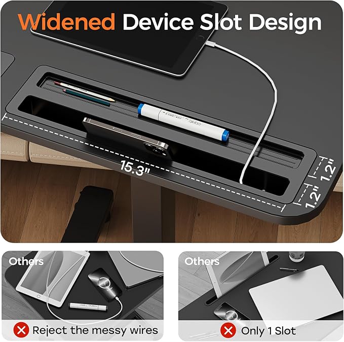 28" Mobile Standing Desk with Drawer, Portable Laptop Desk | Rolling Desk with Cup Holder & Hooks, Height Adjustable Computer Cart on Wheels for Classroom, Study Desk with Storage, Black - Image 6