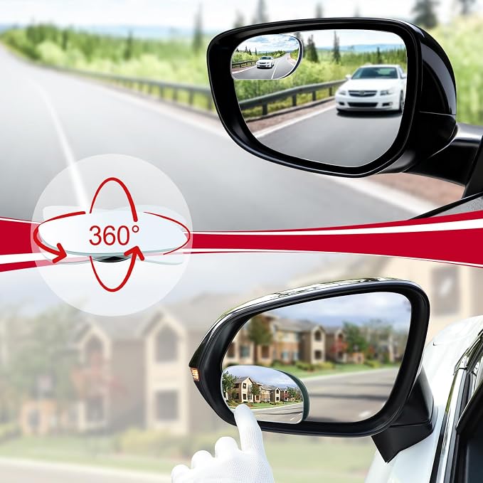 LivTee Blind Spot Mirrors, HD Glass Frameless Convex Rear View Mirrors, Wide Angle Adjustable Stick for Side Mirror, Automotive Exterior Accessories for Car, SUV & Trucks, Pack of 2 - Image 5