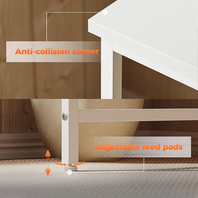 Mericonia 32x16 Inch Computer Desk, 0.6" Thick Small Office Table | Modern Simple Style, Small Study & Writing Table for Home Bedroom Work, White - Image 6