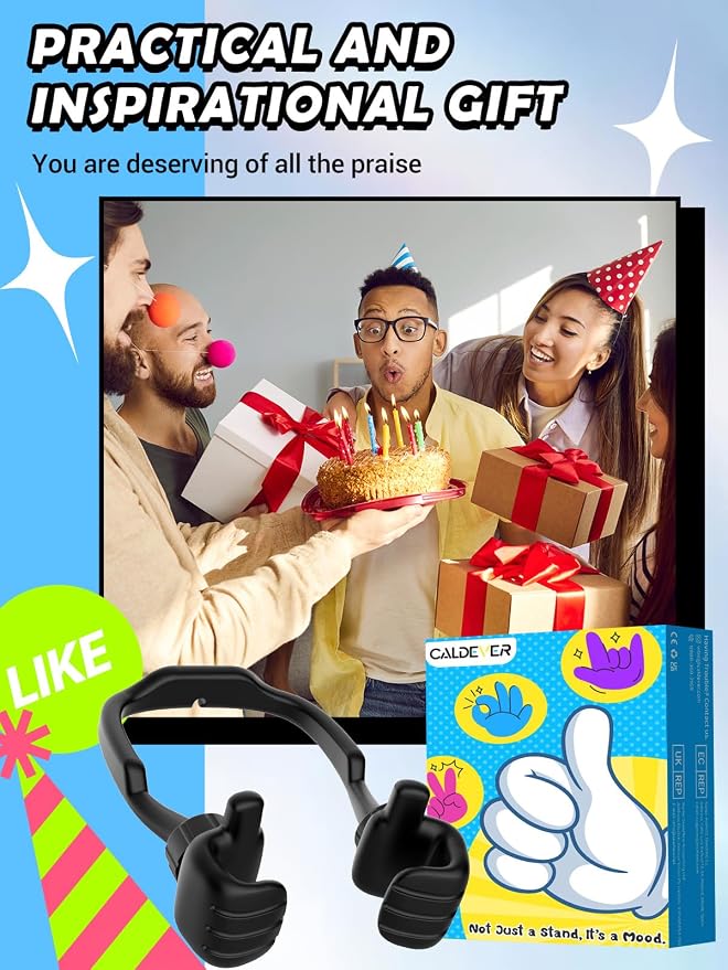 Gifts for Teens Boys Girls Adults Fathers Day: Thumbs Up Lazy Phone Stand Cell Phone Holder for Desk Kids Teenage Tween Men Women Stocking Stuffers Funny Cool Gadget Birthday Ideas Husband Dad Gifts - Image 2