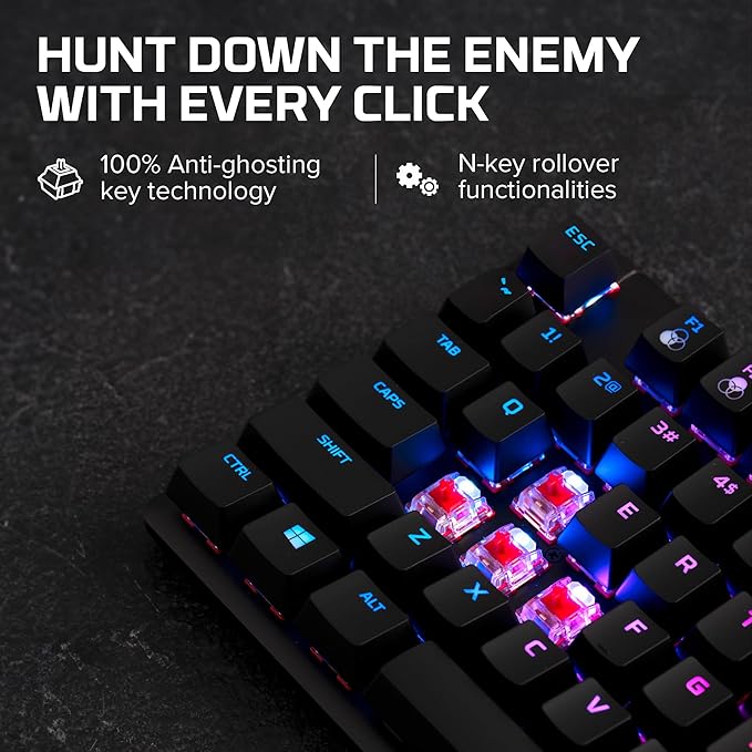 HyperX Alloy Origins Core - Tenkeyless Mechanical Gaming Keyboard, Software Controlled Light & Macro Customization, Compact Form Factor, RGB LED Backlit, Linear HyperX Red Switch,Black - Image 3