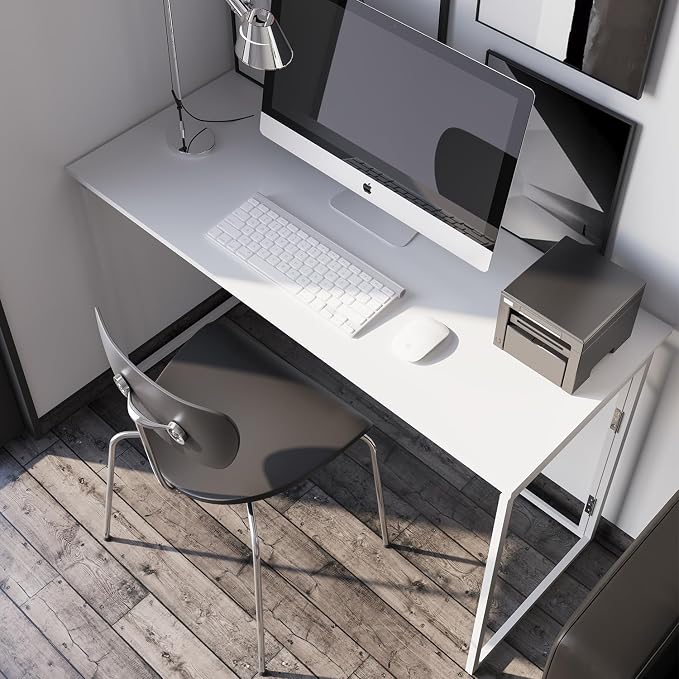 alawooder 39.4" Folding Desk: No Assembly, Wood Top for Small Spaces | 39.4 in dual-monitor workspace, holds 150 lbs, folds flat to 2.3 in, splash-proof top, home office or gaming - Image 9