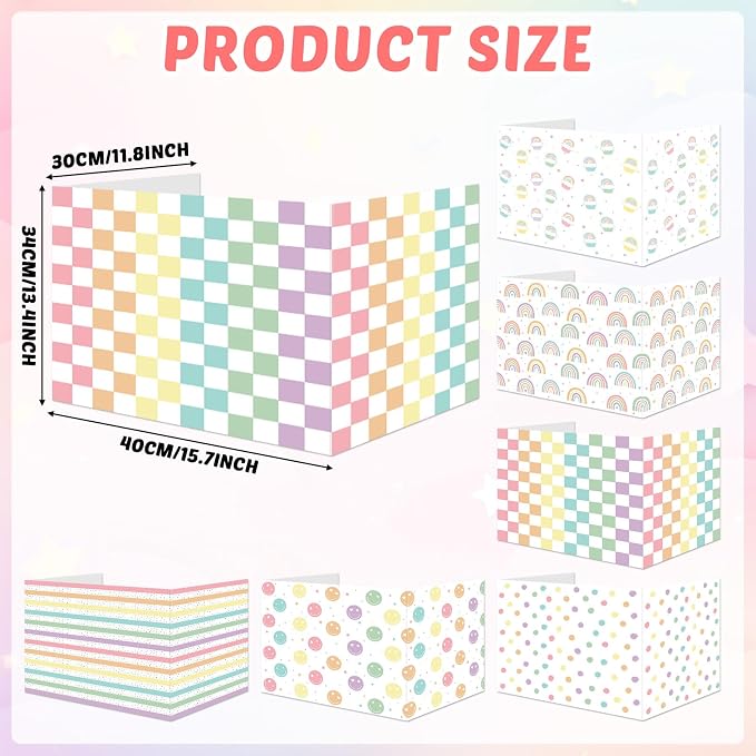 30 Pack Desk Dividers for Students Rainbow Pastel Privacy Folder for Students Waterproof Study Carrel Dividers Testing Divider Privacy Classroom Shield Folder Boards for Classroom Teacher Supplies - Image 2