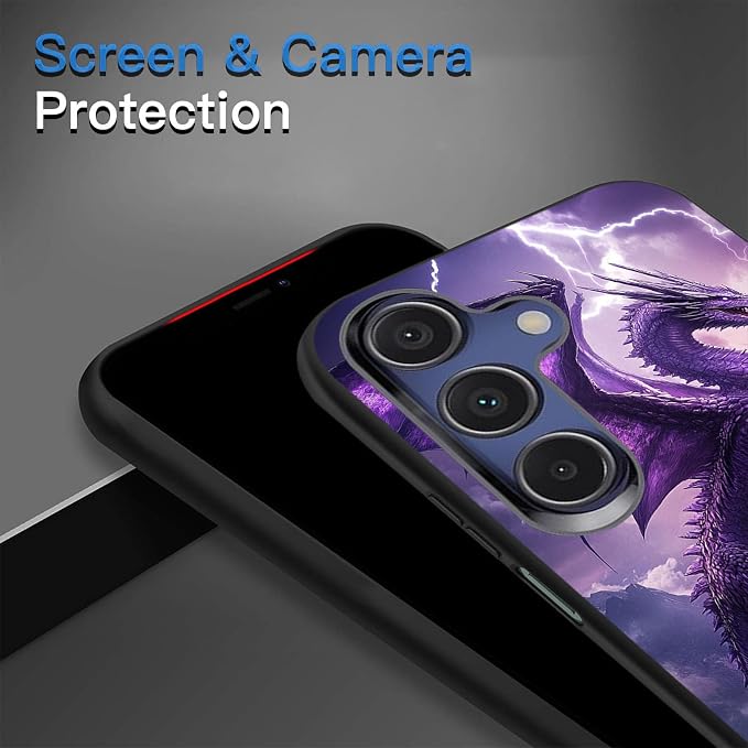 Designed for Galaxy A16 5G Phone Case,Slim Silicone Shockproof Protective Case for Galaxy A16 5G 6.7 inch,Purple Dragon - Image 5