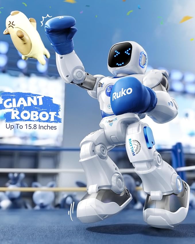 Ruko 1088 Smart Robot Toy for Kids, Large Programmable Interactive Gift | Support Remote Control & App Control & Voice Command, Birthday Gift for Boys & Girls Ages 4 5 6 7 8 9, Blue - Image 3