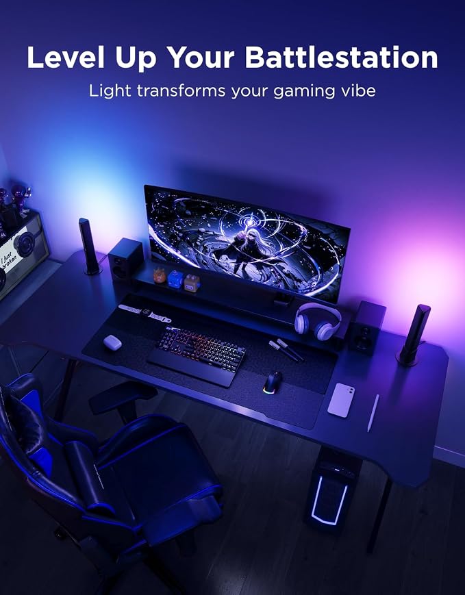 Govee Smart Light Bar, RGBICWW TV Lights for Living Room, Gaming, Black | Compatible with SmartThings, Matter, Alexa, LED Light Bar with Scene and Music Modes for Living Room, Gaming, PC, App Control - Image 2