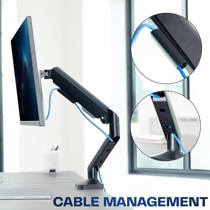 VIVO Heavy Duty Ultrawide Monitor Tension Arm for up to 40 inch Screens, Holds 26.4 lbs, Premium Desk Mount Stand, Black, STAND-V100O - Image 9