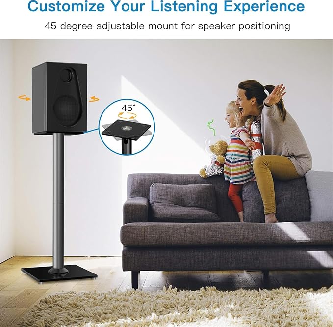 PERLESMITH Universal Floor Speaker Stands for Surround Sound up to 22LB, 27.56 Inch Bookshelf Speaker Stand for Klipsch, Polk, Yamaha & Other Large Satellite, Bookshelf Speakers, Studio Monitors,2P - Image 7