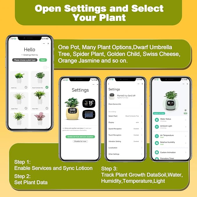 Smart Plant Pot with Visual Display – Soil Moisture, Water Level, Light & Battery Monitor, 80ml Self-Watering Reservoir, Supports 50+ Plants, Pomodoro Timer, Clock & Calendar (White) - Image 4