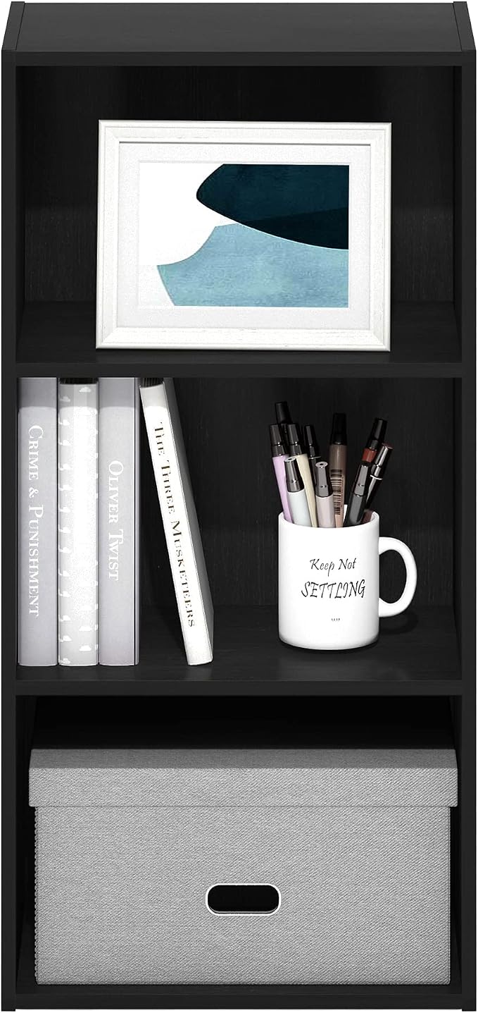 Furinno Luder 3-Tier Open Shelf Bookcase, Blackwood - Image 5