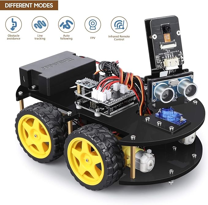 ELEGOO UNO R3 Smart Robot Car Kit V4 for Arduino Robotics for Kids Ages 8-12 12-16 STEM Science Kits Coding Gifts for 8 9 10 11 12 13 14 15 16 Year Old Boys Girls Teens Cool Engineering Building Toys | FPV Video, Line Tracking, Ultrasonic Obstacle Avoi... - Image 6