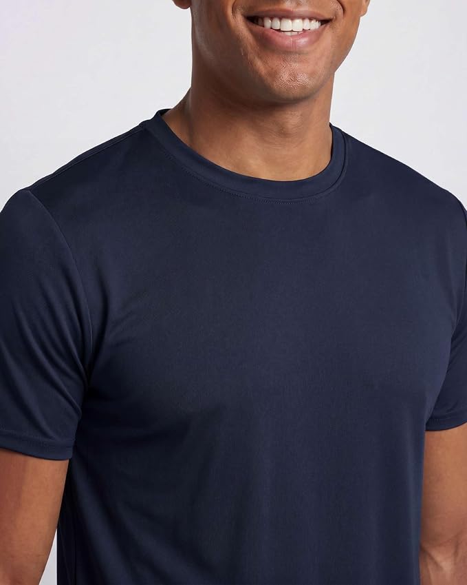 5 Pack Men's Dry Fit Short Sleeve T-Shirt Gym Workout Athletic Running Tee | Cooling, Moisture-Wicking, Crew Neck, Quick-Dry, Breathable, Active, Exercise, Fitness, Basketball, Cycling, Hiking, Tennis - Image 3