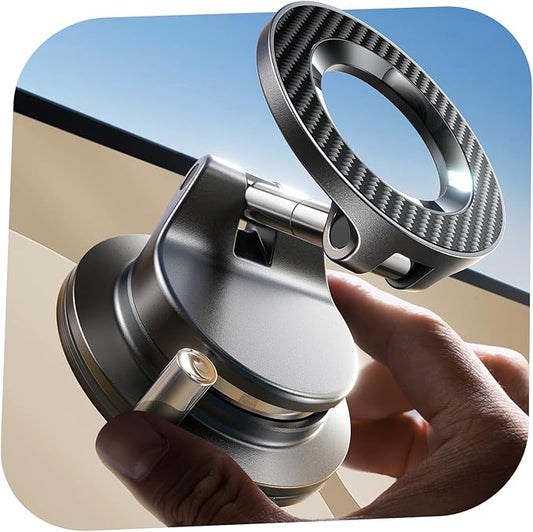 LISEN for Magsafe Car Mount, Magnetic Phone Holders for Your Car Vacuum, Phone Mount for Car Accessories for Women Men Jeep BMW, Suction Holder Kits, for iPhone 17 Pro Max 16 15 14 13 12,Carbon Fiber by Lisen