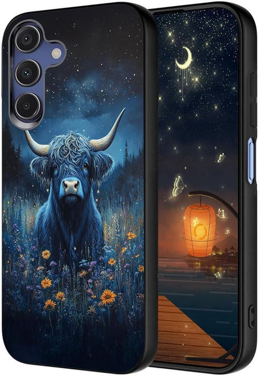 Designed for Galaxy A17 5G Phone Case,Slim Silicone Shockproof Protective Case for Galaxy A17 5G 6.7 inch,Cute Highland Cow by Unknown
