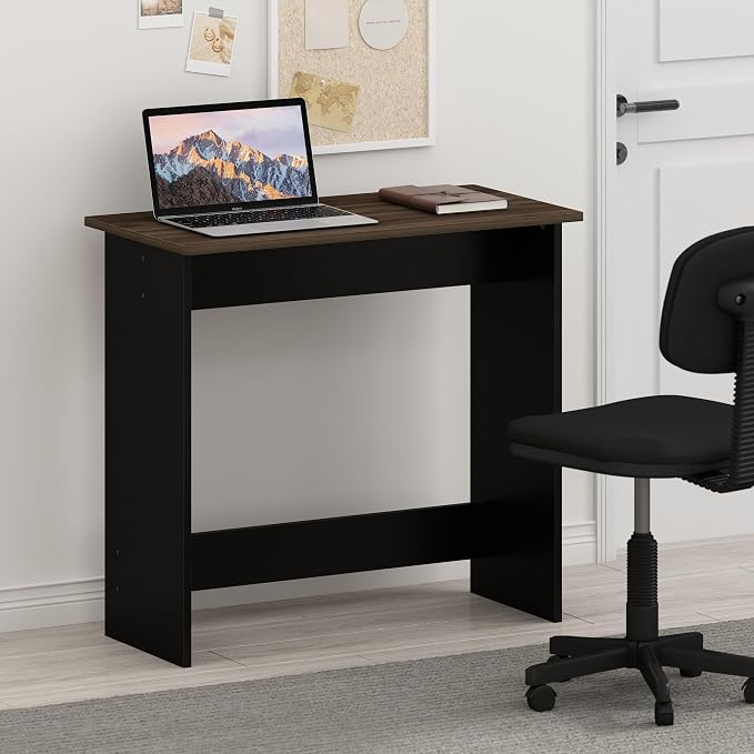 Furinno Simplistic 31-Inch Rustic Brown Computer Desk, Small Office Desk, Rectangular Home Office Desk with Drawers, Gaming Desk for Home Office, Bedroom, Study Room, Brown Walnut by Furinno-FitsYourSpaceFitsYourBudget