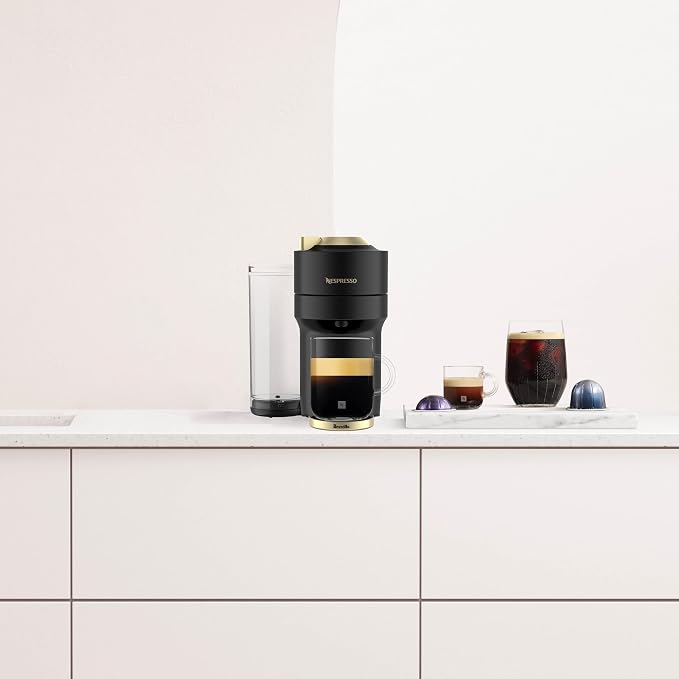 Nespresso Vertuo Pop+ Coffee and Espresso Maker by Breville, Matte Black Gold - Image 6
