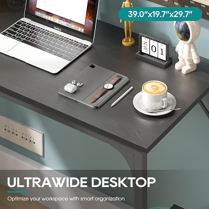 BestOffice Computer Desk,Home Office Desk, Modern Simple Style for Home Office Study Writing (Black, 39 Inch) - Image 5