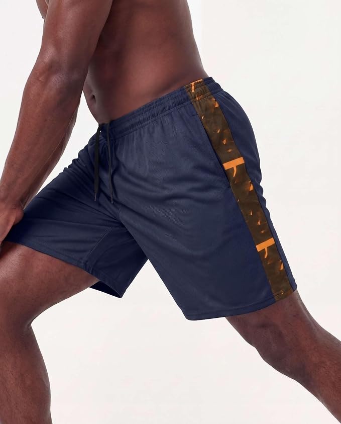 5 Pack Men's Mesh Shorts Athletic Basketball Sports Gym Workout Pockets | Cooling Moisture-Wicking, 9", Long, Quick-Dry, Breathable, Elastic Drawstring Waistband. Running, Exercise, Soccer, Training. - Image 6