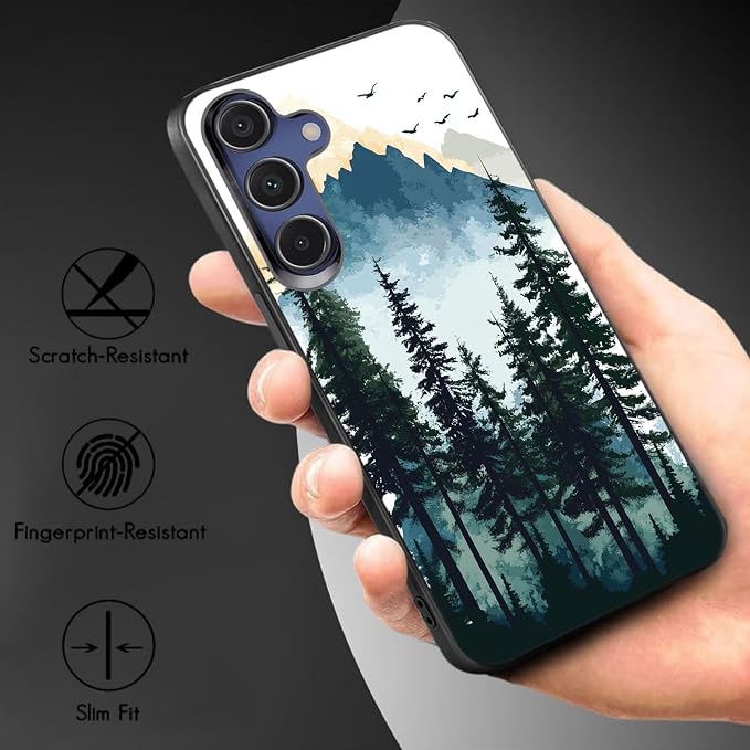 Designed for Galaxy A16 5G Phone Case,Slim Silicone Shockproof Protective Case for Galaxy A16 5G 6.7 inch,Watercolor Forest Mountains - Image 3