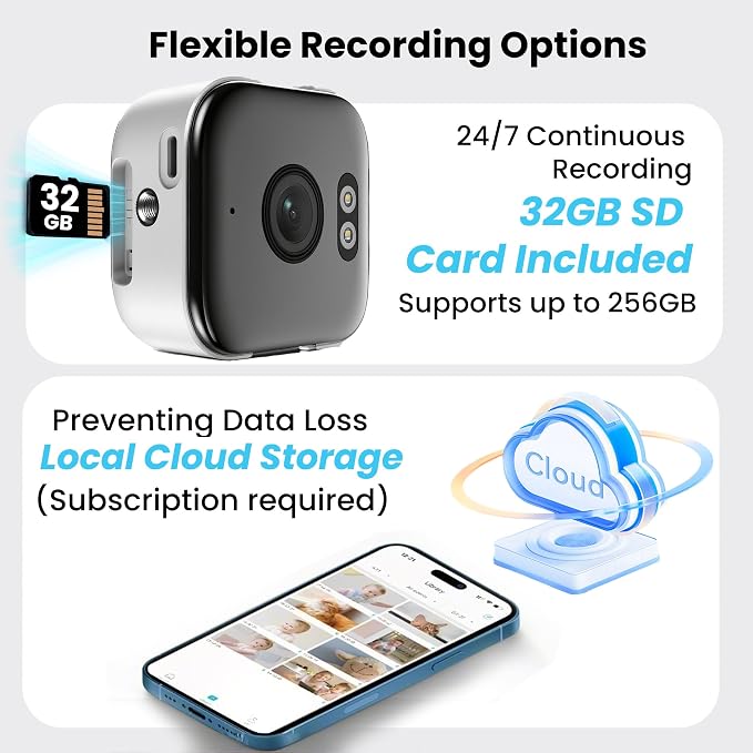2K Window Camera with 32GB Memory Card, 5GHz & 2.4GHz WiFi Indoor Cameras for Home Security with AI Starlight Color Night Vision, AI Person & Motion Detection, Easy & Quick Install, 24/7 Recording - Image 2