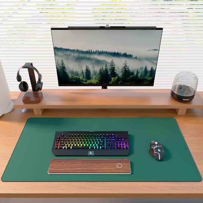 KTRIO Large Gaming Mouse Pad, Desk Mat, 31.5 x 15.7 in, Forest Green, XXL | Smooth Micro-Weave Surface, Artistic Pattern Design, Non-Slip Rubber Base, Durable Stitched Edges, Office & Home Use - Image 6