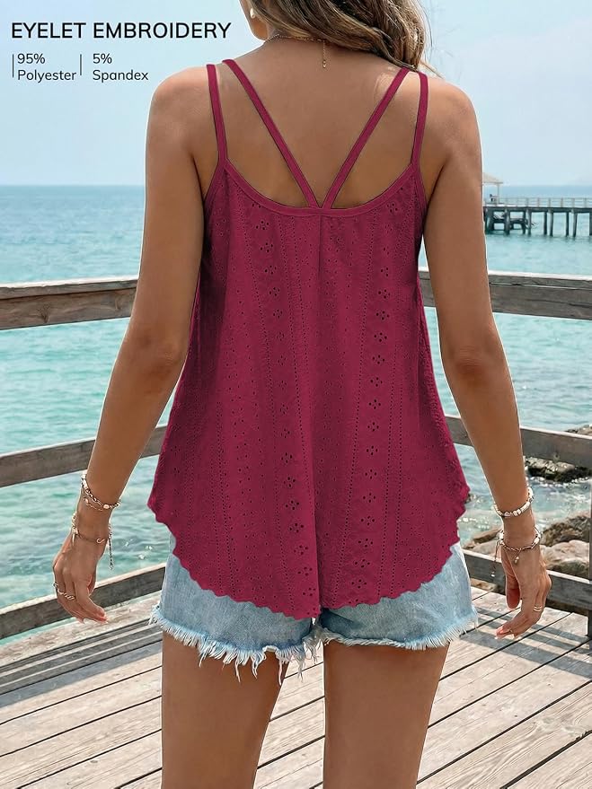 ATHMILE Women's Tank Tops Sleeveless Summer Top Spaghetti Strap Spring Shirt Loose Fit Beach Vacation 2026 Casual - Image 2