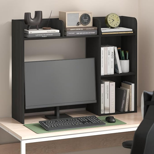 Furinno Classic Desk Shelf, 5-Shelf Desktop Hutch, Book Shelf, 3-Tier Desk Organzier, for Office Supplies, Office Desk Accessories, for Home Office, College, Dorm, White by Furinno-FitsYourSpaceFitsYourBudget