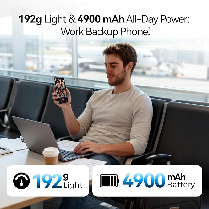 MIRO Ultra-Light 192g 6.75" Big Screen Smartphone - 4G 64GB + 1TB Expandable Storage, 13MP AI Dual Camera 5MP Front, 4900mAh Battery, 3.5mm Headphone Jack, Android 14, Dual SIM Global (Blue) - Image 2