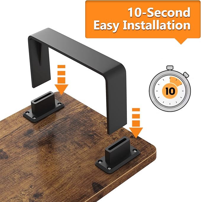 Monitor Stand Riser with 50 LB Capacity, Stable Wood Computer Monitor Stand for Desk Organizers, Anti-slip Computer Riser Monitor Shelf for PC Laptop Notebook Printer Computer iMac, Rustic Brown - Image 4